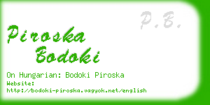 piroska bodoki business card